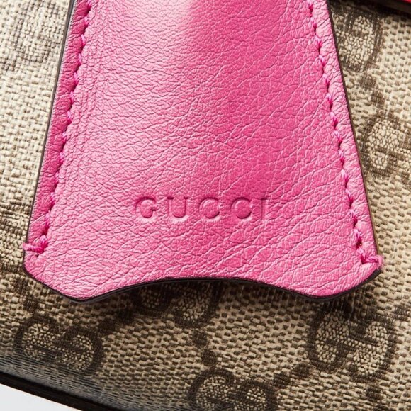 Gucci Red GG Supreme Coated Canvas Padlock Medium Shoulder Bag - Picture 8 of 10